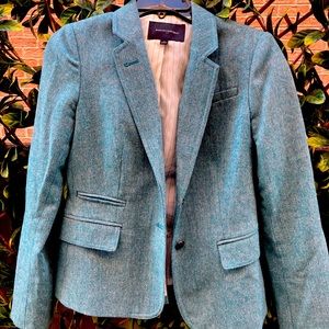 Banana Republic teal tweed blazer